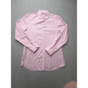Charles Tyrwhitt Dress Shirt Mens 16 34/35 Pink Solid Extra Slim Fit Non Iron